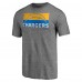 Los Angeles Chargers Heather Gray Square Off Tri-Blend T-Shirt