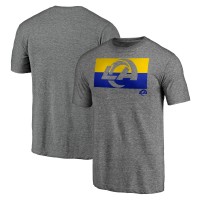 Los Angeles Rams Square Off Tri-Blend T-Shirt - Heather Gray