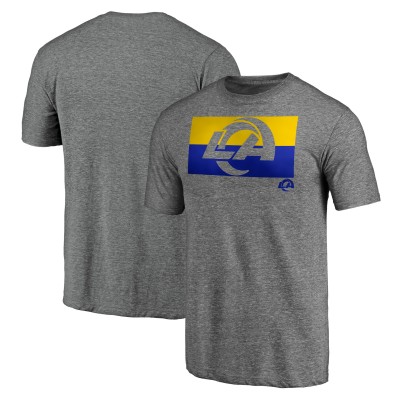 Los Angeles Rams Square Off Tri-Blend T-Shirt - Heather Gray