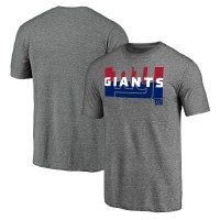 New York Giants Heather Gray Square Off Tri-Blend T-Shirt