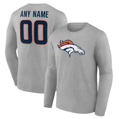 Футболка с длинным рукавом Denver Broncos Gray Team Authentic Custom