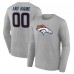 Футболка с длинным рукавом Denver Broncos Gray Team Authentic Custom Футболка с длинным рукавом Denver Broncos Gray Team Authentic Custom