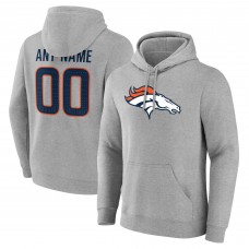 Denver Broncos Gray Team Authentic Custom Pullover Hoodie Denver Broncos Gray Team Authentic Custom Pullover Hoodie
