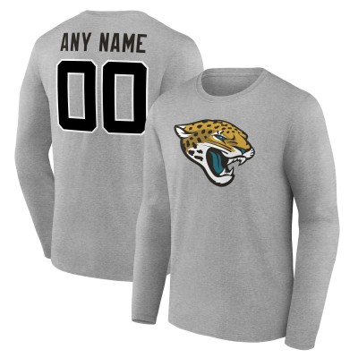 Jacksonville Jaguars Gray Team Authentic Custom Long Sleeve T-Shirt