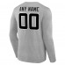 Jacksonville Jaguars Gray Team Authentic Custom Long Sleeve T-Shirt