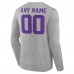 Minnesota Vikings Gray Team Authentic Custom Long Sleeve T-Shirt
