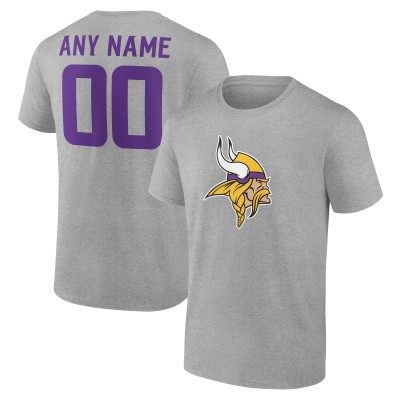 Minnesota Vikings Gray Team Authentic Custom T-Shirt