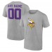 Minnesota Vikings Gray Team Authentic Custom T-Shirt
