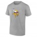 Minnesota Vikings Gray Team Authentic Custom T-Shirt