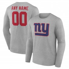 New York Giants Gray Team Authentic Custom Long Sleeve T-Shirt New York Giants Gray Team Authentic Custom Long Sleeve T-Shirt