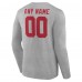 New York Giants Gray Team Authentic Custom Long Sleeve T-Shirt