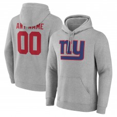 New York Giants Gray Team Authentic Custom Pullover Hoodie