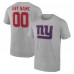 New York Giants Gray Team Authentic Custom T-Shirt