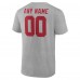 New York Giants Gray Team Authentic Custom T-Shirt