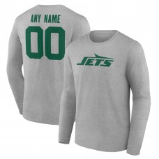 New York Jets Gray Team Authentic Custom Long Sleeve T-Shirt New York Jets Gray Team Authentic Custom Long Sleeve T-Shirt