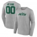 New York Jets Gray Team Authentic Custom Long Sleeve T-Shirt New York Jets Gray Team Authentic Custom Long Sleeve T-Shirt