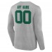 New York Jets Gray Team Authentic Custom Long Sleeve T-Shirt