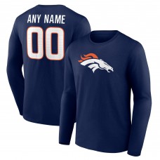 Футболка с длинным рукавом Denver Broncos Navy Team Authentic Custom