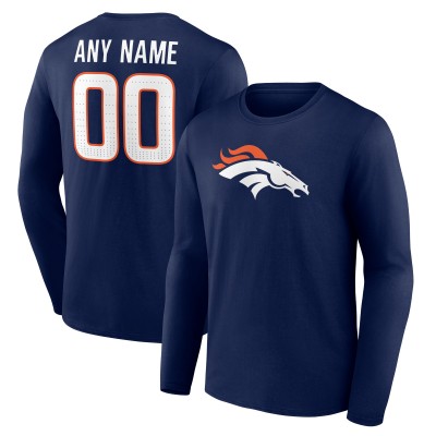 Футболка с длинным рукавом Denver Broncos Navy Team Authentic Custom