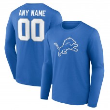 Футболка с длинным рукавом Detroit Lions Blue Team Authentic Custom