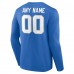 Футболка с длинным рукавом Detroit Lions Blue Team Authentic Custom