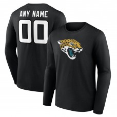 Jacksonville Jaguars Black Team Authentic Custom Long Sleeve T-Shirt
