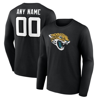 Jacksonville Jaguars Black Team Authentic Custom Long Sleeve T-Shirt