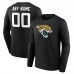 Jacksonville Jaguars Black Team Authentic Custom Long Sleeve T-Shirt