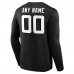 Jacksonville Jaguars Black Team Authentic Custom Long Sleeve T-Shirt