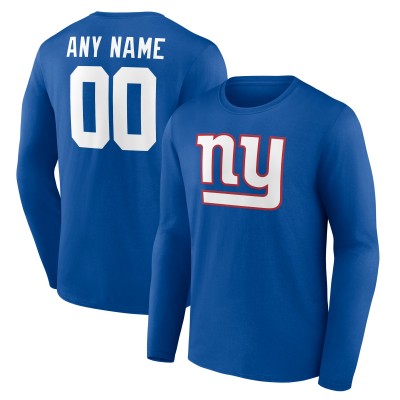 New York Giants Royal Team Authentic Custom Long Sleeve T-Shirt