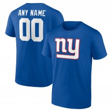 New York Giants Royal Team Authentic Custom T-Shirt
