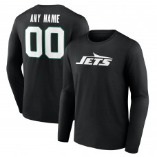 New York Jets Black Team Authentic Custom Long Sleeve T-Shirt New York Jets Black Team Authentic Custom Long Sleeve T-Shirt