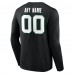 New York Jets Black Team Authentic Custom Long Sleeve T-Shirt