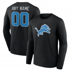 Футболка с длинным рукавом Detroit Lions Black Team Authentic Custom