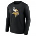 Minnesota Vikings Black Team Authentic Custom Long Sleeve T-Shirt