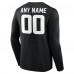 Minnesota Vikings Black Team Authentic Custom Long Sleeve T-Shirt