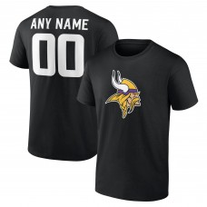 Minnesota Vikings Black Team Authentic Custom T-Shirt