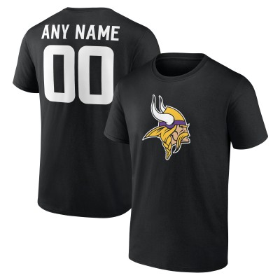 Minnesota Vikings Black Team Authentic Custom T-Shirt