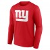 New York Giants Red Team Authentic Custom Long Sleeve T-Shirt