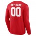 New York Giants Red Team Authentic Custom Long Sleeve T-Shirt