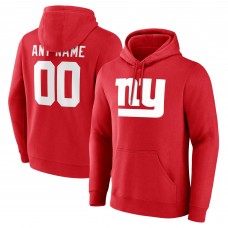 New York Giants Red Team Authentic Custom Pullover Hoodie