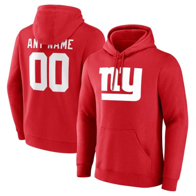 New York Giants Red Team Authentic Custom Pullover Hoodie