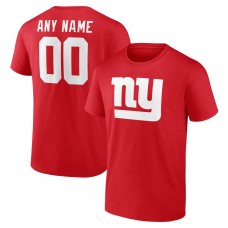 New York Giants Red Team Authentic Custom T-Shirt