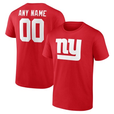 New York Giants Red Team Authentic Custom T-Shirt
