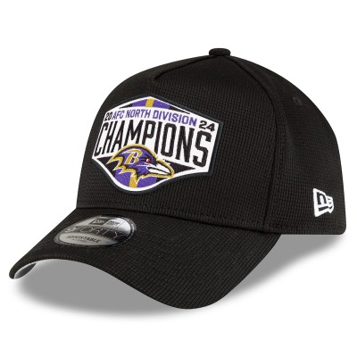 Бейсболка Baltimore Ravens New Era 2024 AFC North Division Champions Locker Room 9FORTY - Black