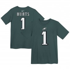 Дошкольникам Philadelphia Eagles Jalen Hurts Nike Midnight Green Player Name & Number T-Shirt