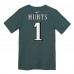 Дошкольникам Philadelphia Eagles Jalen Hurts Nike Midnight Green Player Name & Number T-Shirt