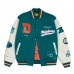 Miami Dolphins GOLF WANG Aqua Letterman Full-Snap Jacket