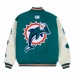 Miami Dolphins GOLF WANG Aqua Letterman Full-Snap Jacket