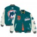 Miami Dolphins GOLF WANG Aqua Letterman Full-Snap Jacket Miami Dolphins GOLF WANG Aqua Letterman Full-Snap Jacket